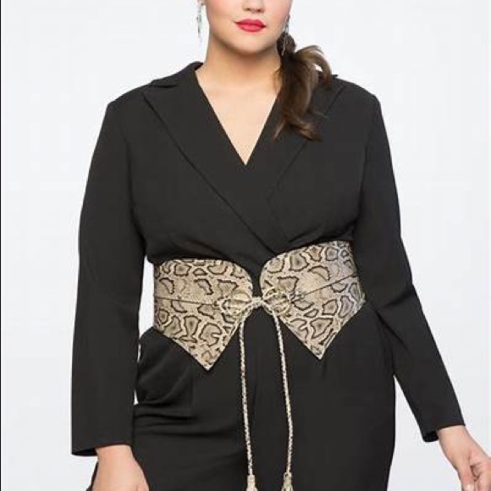 Eloquii Snake Print Corset Belt